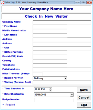 Imagen 0 para Visitor Log