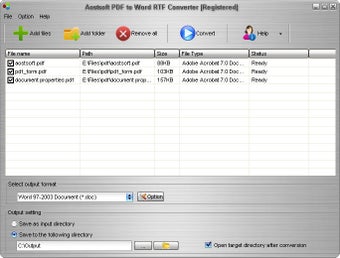 Image 0 for Aostsoft PDF to Word RTF …