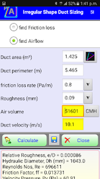 Image 3 for HVAC duct sizer - a Ductu…