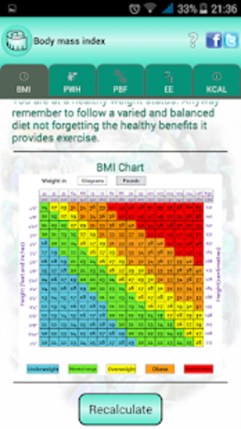 Image 2 for BMI Ideal weight and calo…
