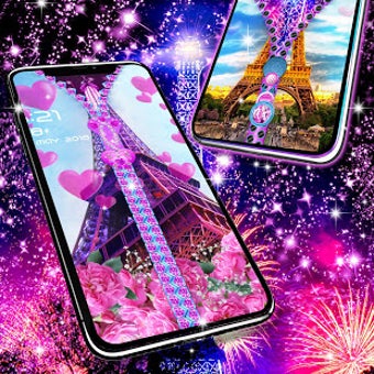 Imagen 3 para Paris zipper lock screen