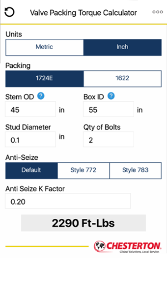 Image 0 for Valve Torque Calculator