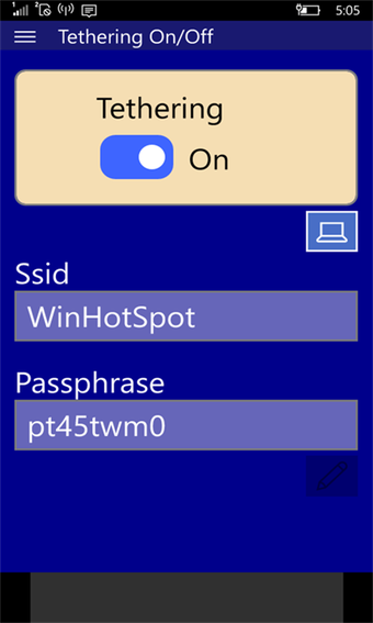 Imagen 2 para Tethering On/Off for Wind…