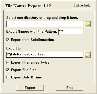 Image 0 for File Names Export