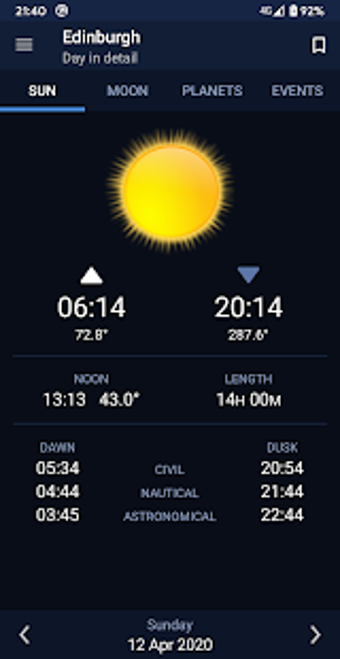 Image 0 for Sundroid: Sunrise and Sun…