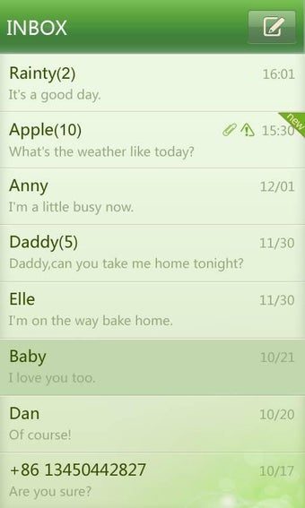 Image 2 for GO SMS Pro simple green t…