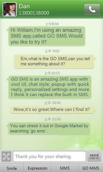 Image 0 for GO SMS Pro simple green t…