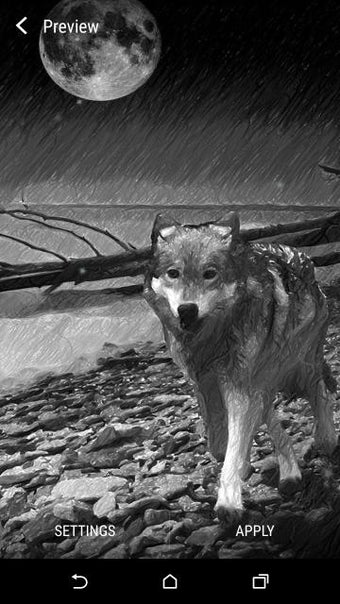 Imagen 1 para Wolf and Moon Live Wallpa…