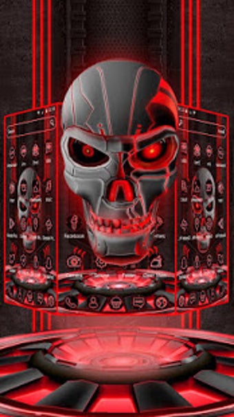 Image 3 for Tech Red Blood Skull Them…
