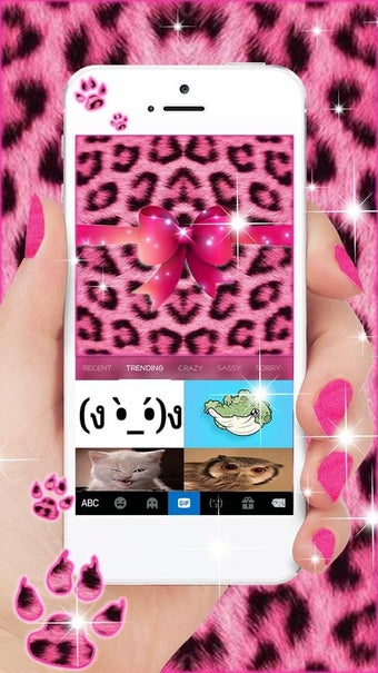 Image 1 for Pink Diamond Cheetah Keyb…