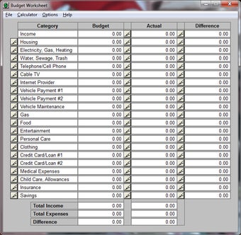 Image 0 for Budget Worksheet
