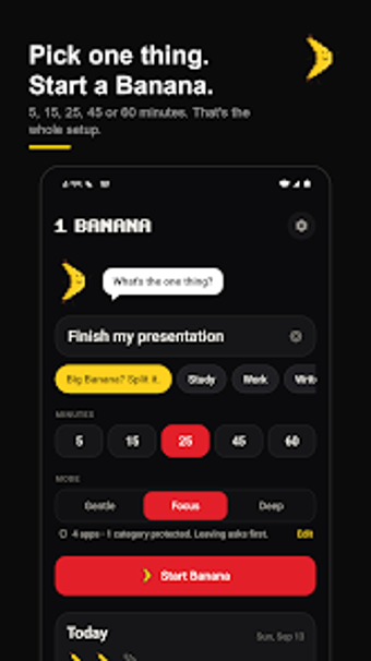 Imagen 0 para 1 Banana: Focus  App Bloc…