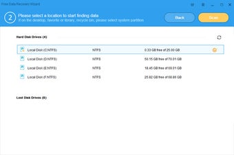Image 0 for Free Data Recovery Wizard