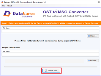 Imagen 0 para DataVare OST to MSG Conve…