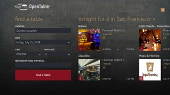 Imagen 1 para OpenTable for Windows