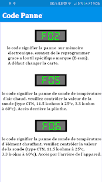 Image 0 for Code Panne Electromenager