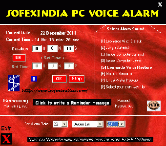Image 0 for SofexIndia PC Voice Alarm