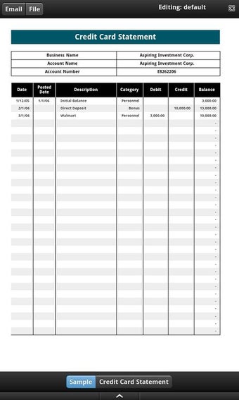 Imagen 0 para Credit Card Statement