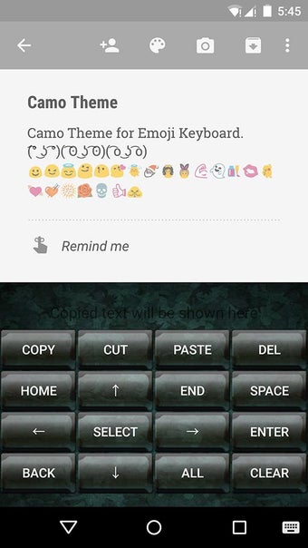 Image 1 for Camo Emoji Keyboard Theme