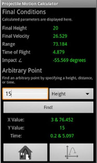 Image 1 for Projectile Motion Calcula…