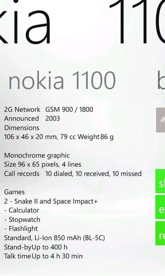 Image 1 for Nokia 1100 for Windows 10