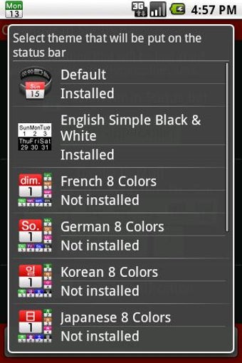 Imagen 0 para Calendar In Status Bar