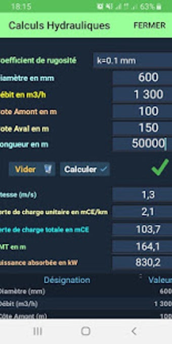 Imagen 1 para Calculs hydrauliques