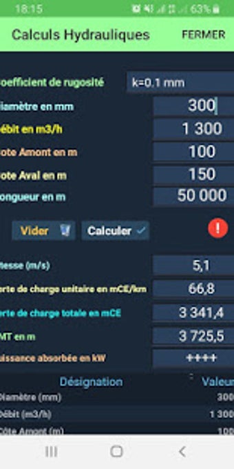 Imagen 2 para Calculs hydrauliques