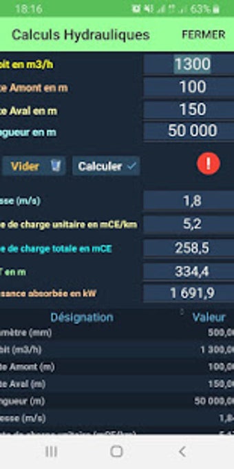 Imagen 0 para Calculs hydrauliques