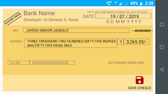 Image 0 for Cheque Writer
