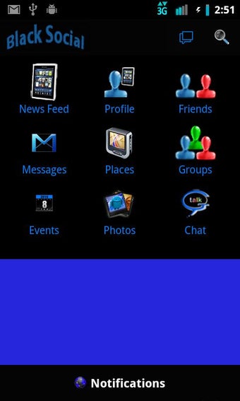 Imagen 1 para Black Facebook Light Blue…