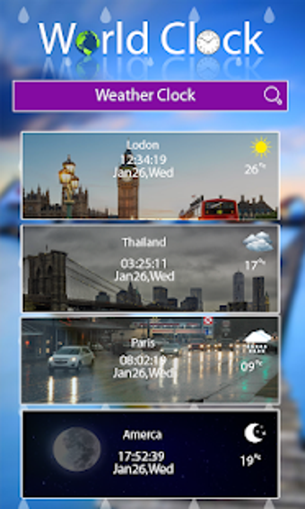 Image 1 for World clock widget and we…
