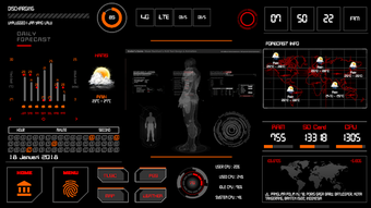 Image 1 for Jarvis UI V.3 klwp theme