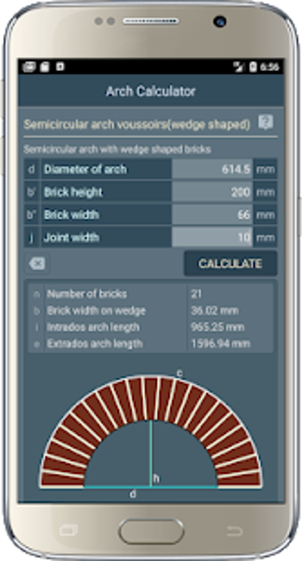 Imagen 1 para Brick Arch Calculator (Vo…