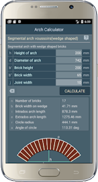 Imagen 3 para Brick Arch Calculator (Vo…