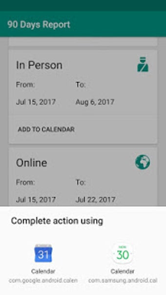 Image 1 for 90 Days Report Calculator