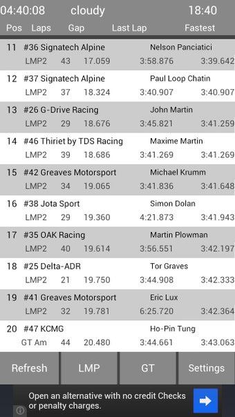 Image 0 for Le Mans Live Timing