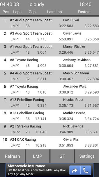 Image 1 for Le Mans Live Timing