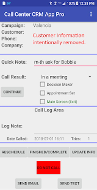 Image 0 for Call Center CRM App Pro