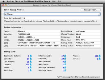 Imagen 0 para Backup Extractor for iPho…