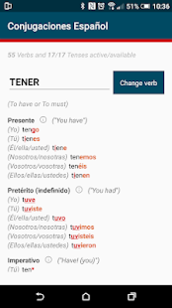 Image 2 for Spanish verb conjugations…