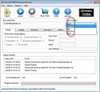 Imagen 1 para Daossoft RAR Password Res…