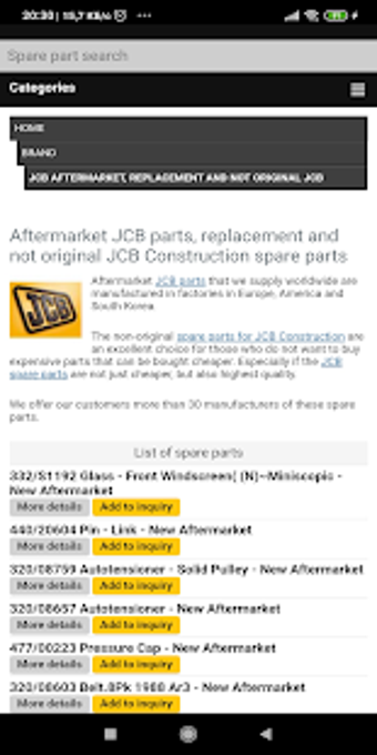 Image 1 for JCB parts online