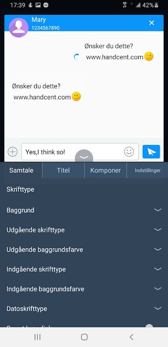 Image 0 for Handcent SMS Danish Langu…