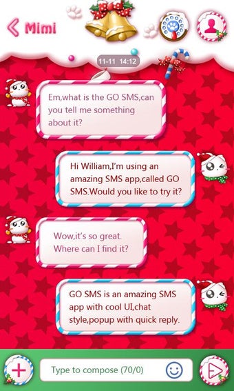 Image 1 for GO SMS CHRISTMAS CAT THEM…