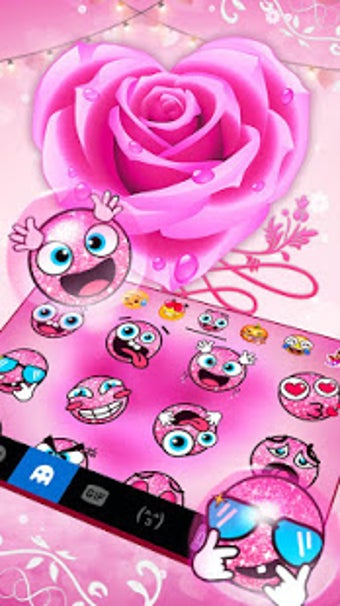 Imagen 1 para Pink Rose Keyboard Theme