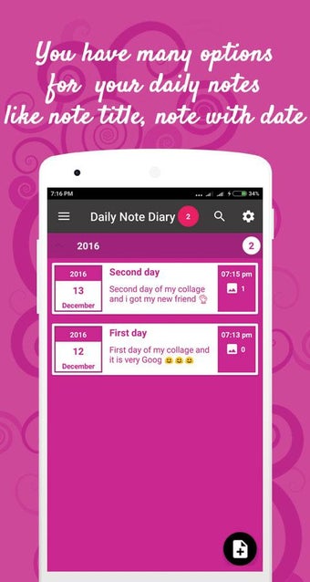 Image 1 for Daily note diary