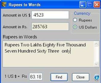 Image 0 for Rupees to Words Finder