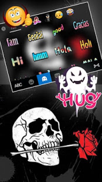Image 1 for Skull Rose Keyboard Theme