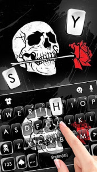 Image 3 for Skull Rose Keyboard Theme